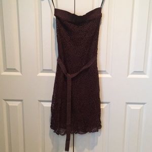 Strapless Bebe crochet lace dress